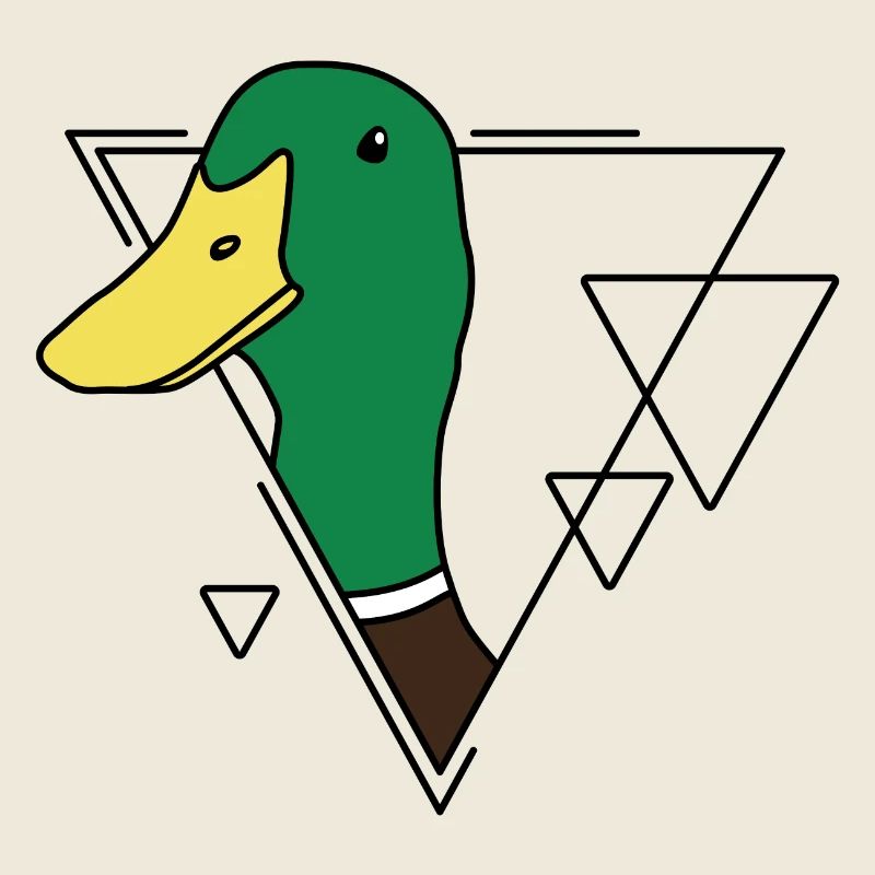 Canard coloré en design géométrique