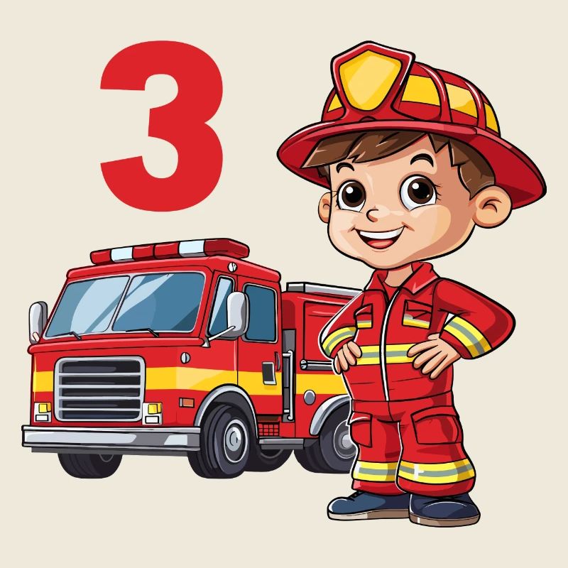 Camion de pompiers 3 anniversaire pompier pompier