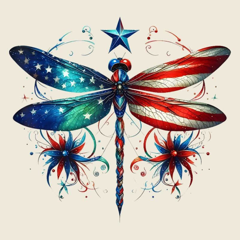 Œuvre d’art patriotique d’ailes de libellule