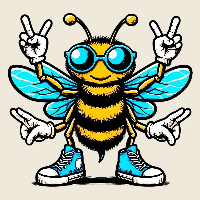 Abeille avec des lunettes de soleil