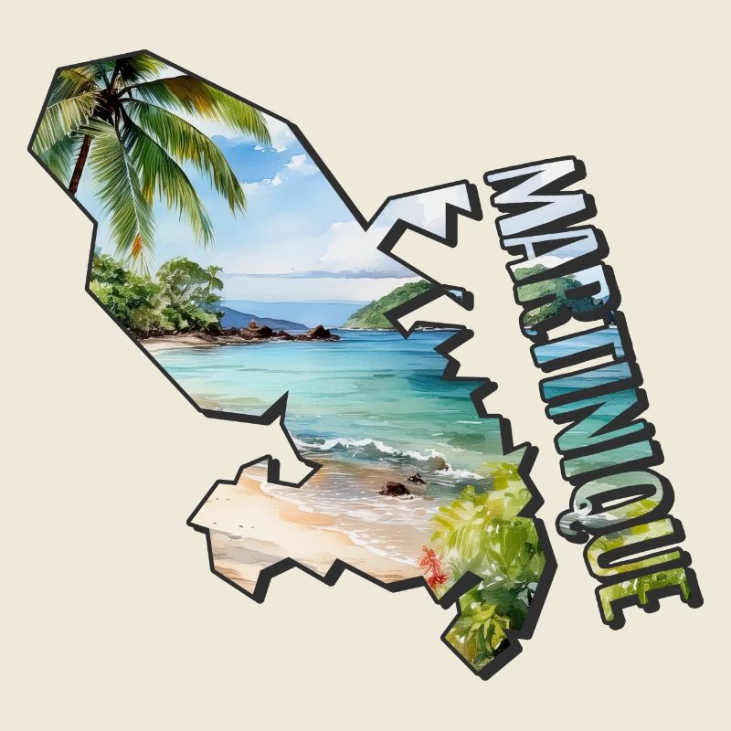 Carte à l’aquarelle Martinique