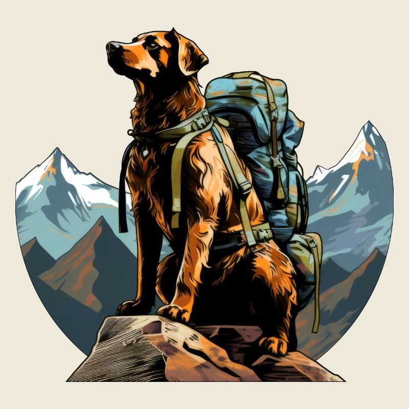 Hund Bergsteiger / Wandern Hunde