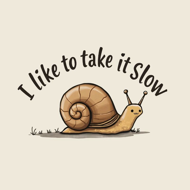 Langsame Schnecke „Nimm es langsam“