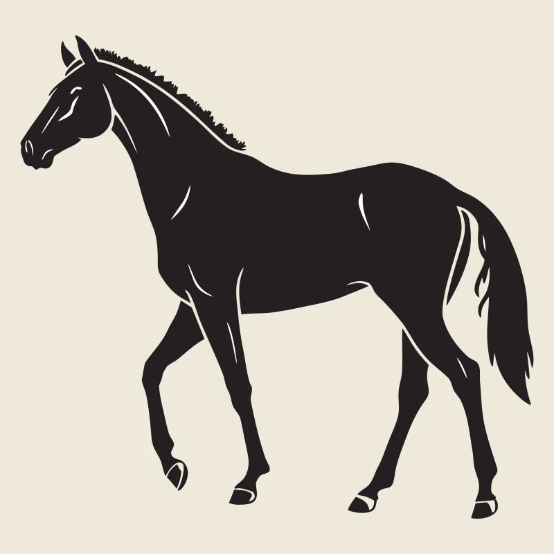 Elegant Black Horse Silhouette Design