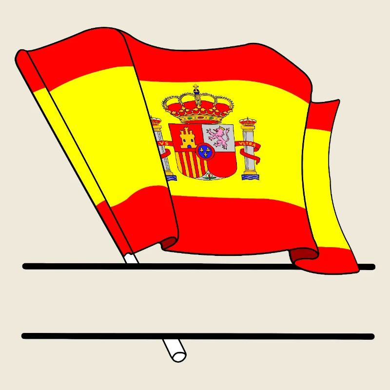 Spanische Flagge mit eigenem Text – persönliches Design