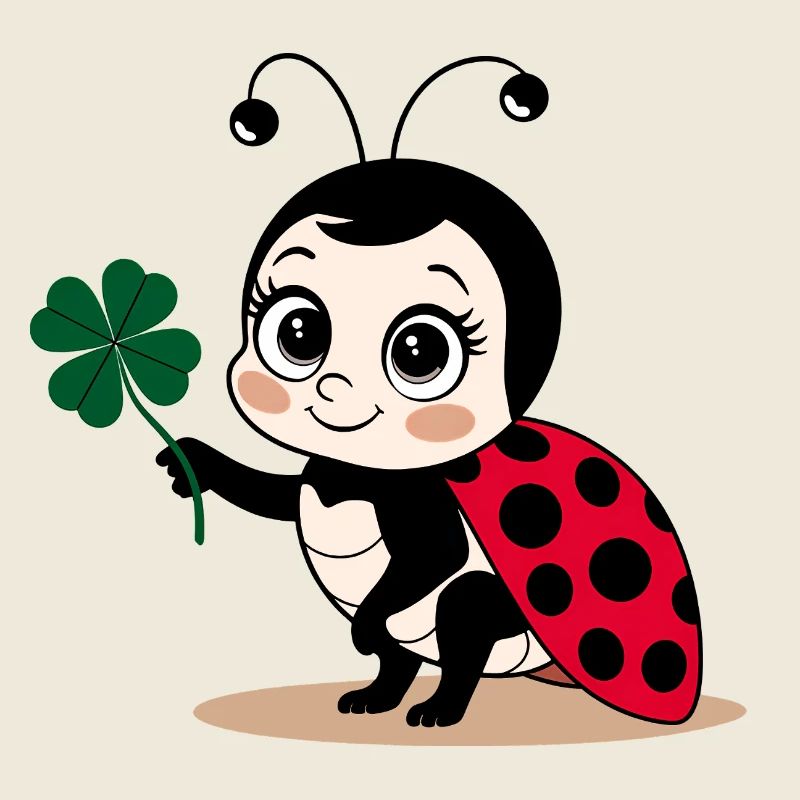 Ladybug trèfle Porte-bonheur Symbole porte-bonheur