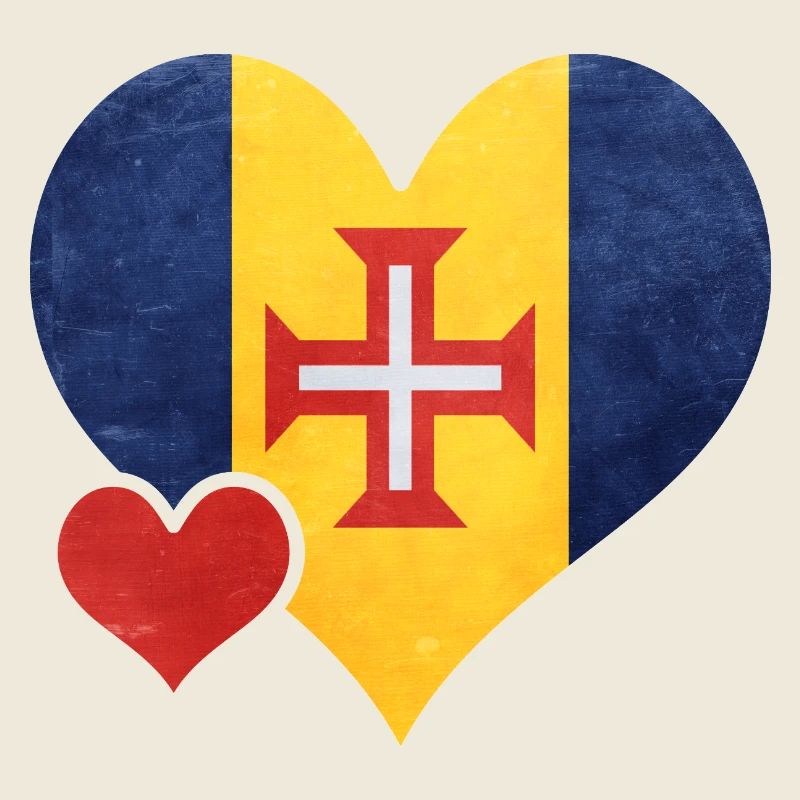 Cœur avec drapeau et croix lituaniens