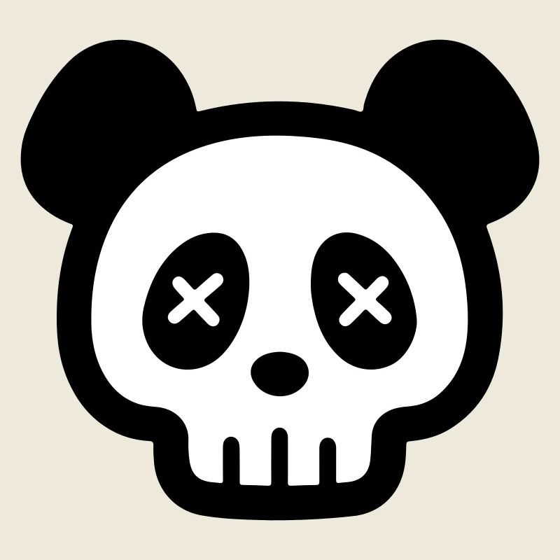 Panda Totenkopf Skelett