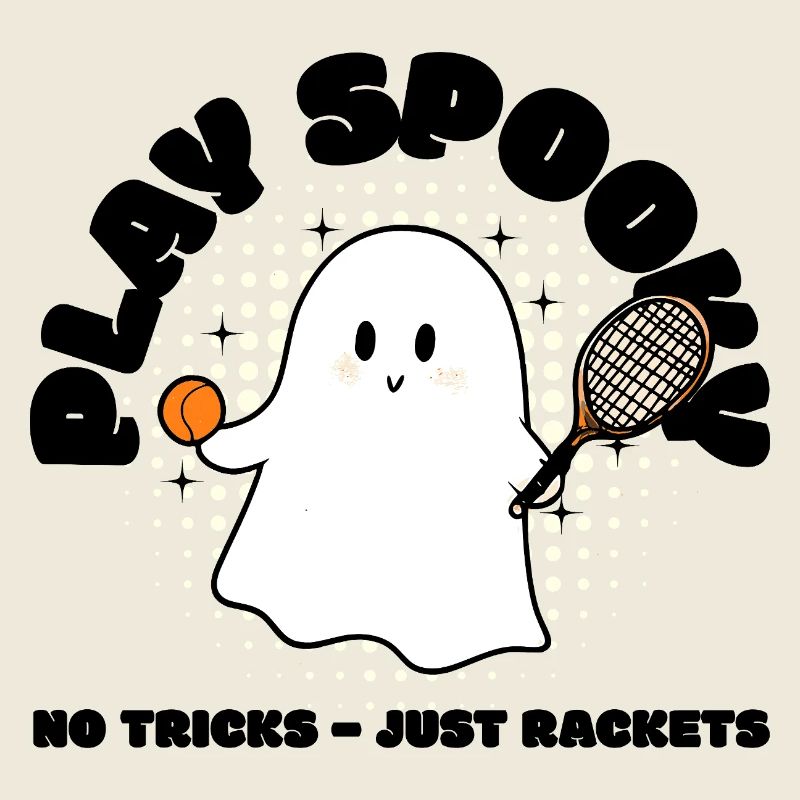 Cute Halloween Tennis Ghost Ghost Tennis Player