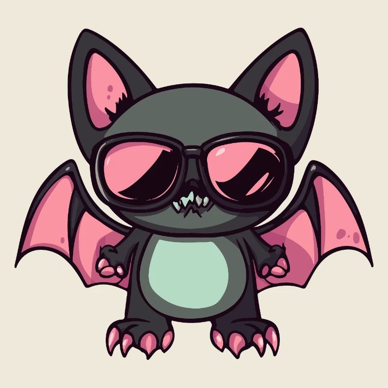 Süße Vampir-Katze mit Sonnenbrille