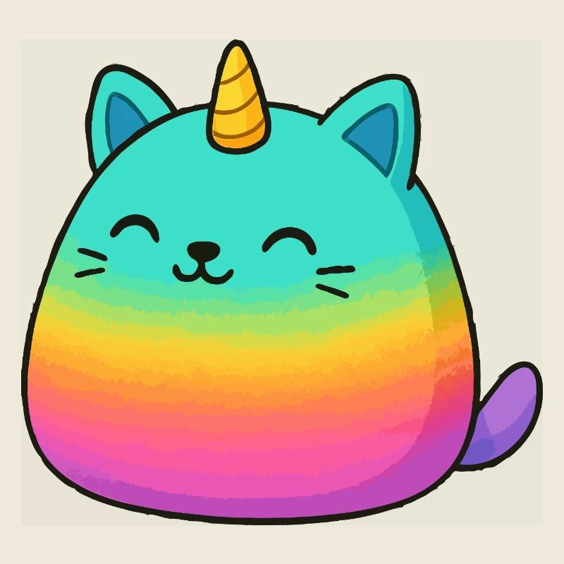 Rosa Regenbogen Einhorn Katze