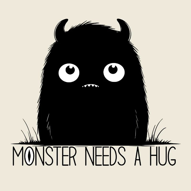 Minimalist White-Eyed Monster