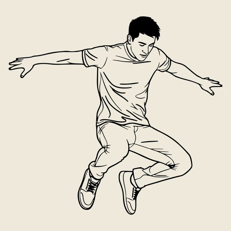 Dancing Man Line Art