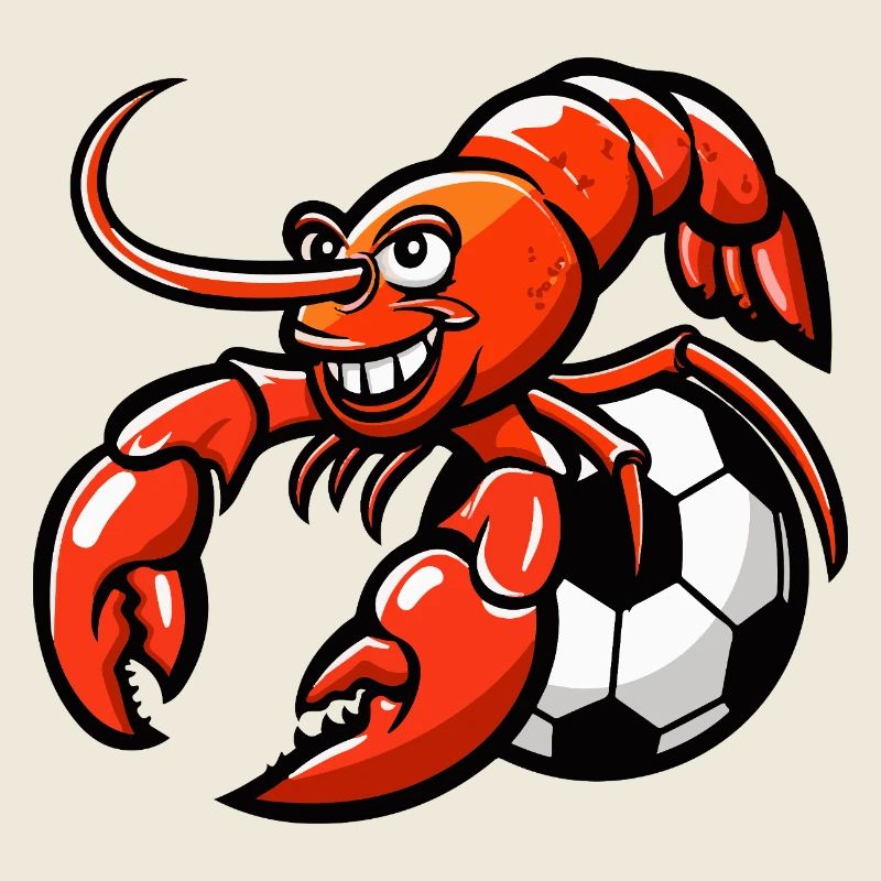 Crab with soccer ball