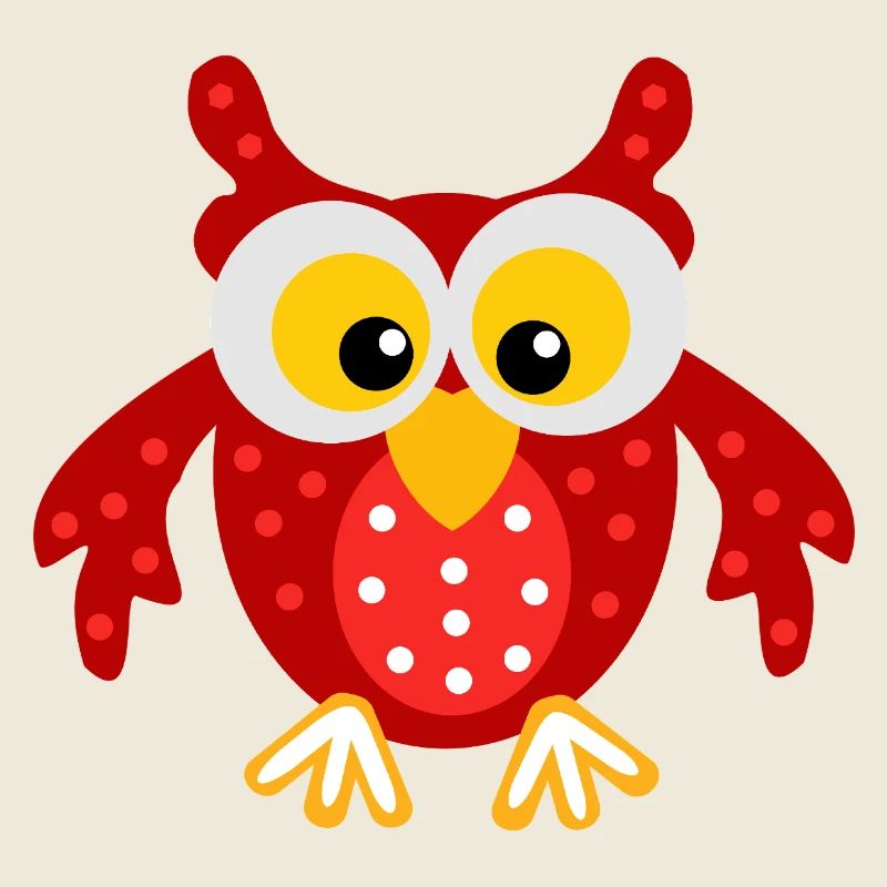 Red Owl with Dots
