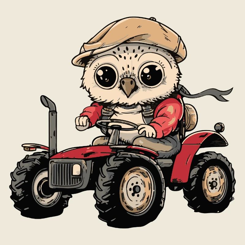 Owl Tractor Farmer