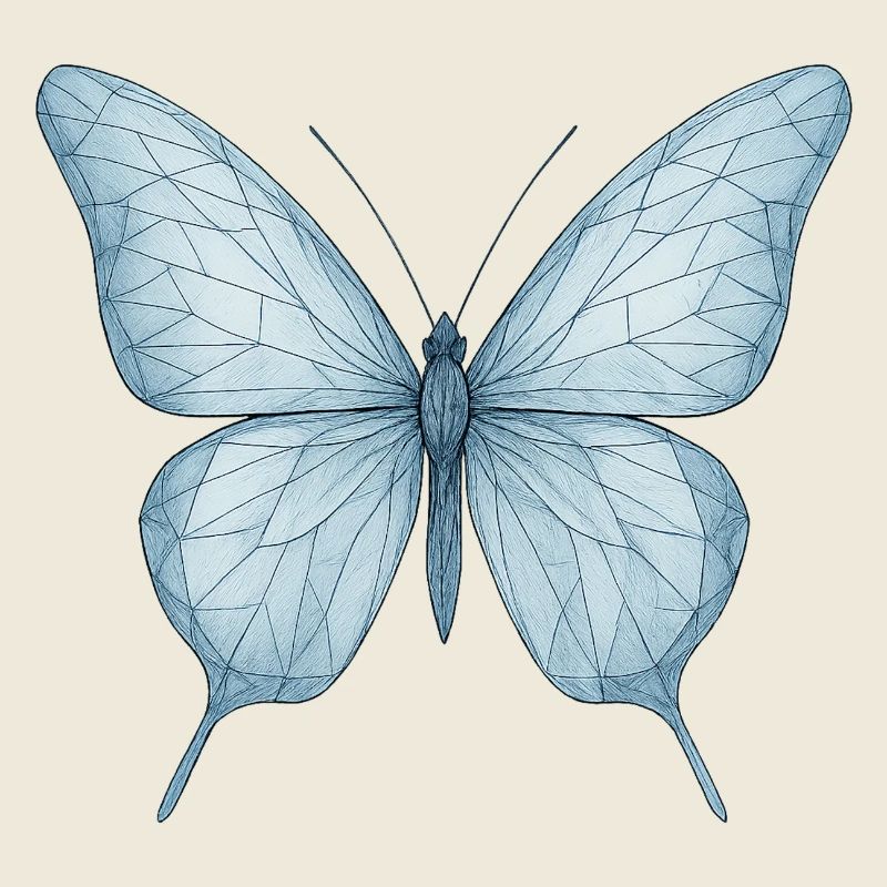 Blue Geometric Butterfly