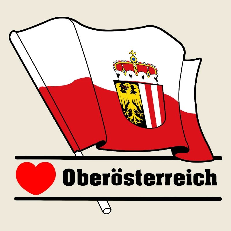 Upper Austria Flag with Heart
