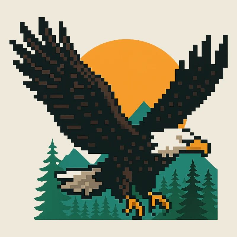 Eagle Pixel – Sonnenuntergang in den Bergen