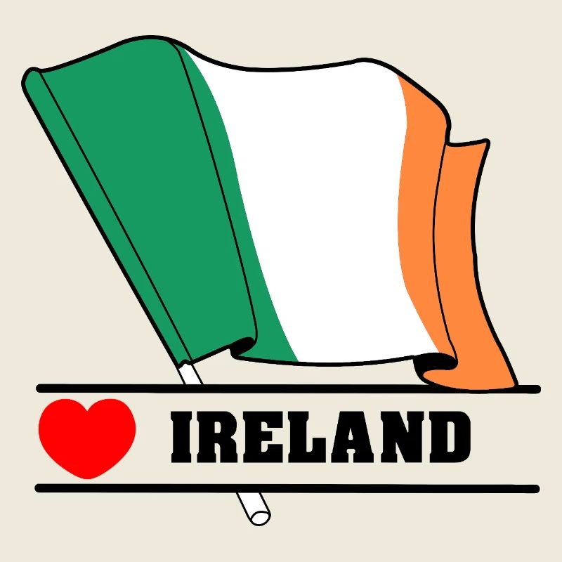 Drapeau irlandais avec cœur