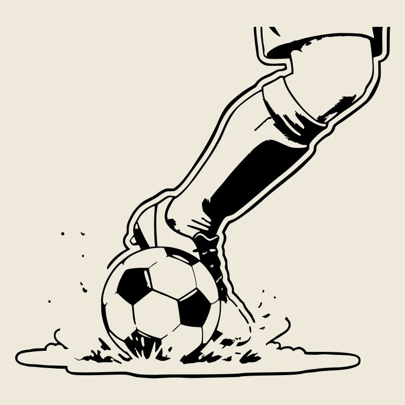 Soccer Shot Closeup Kick Vector