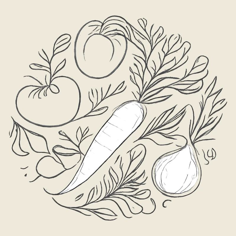 Illustration des légumes botaniques