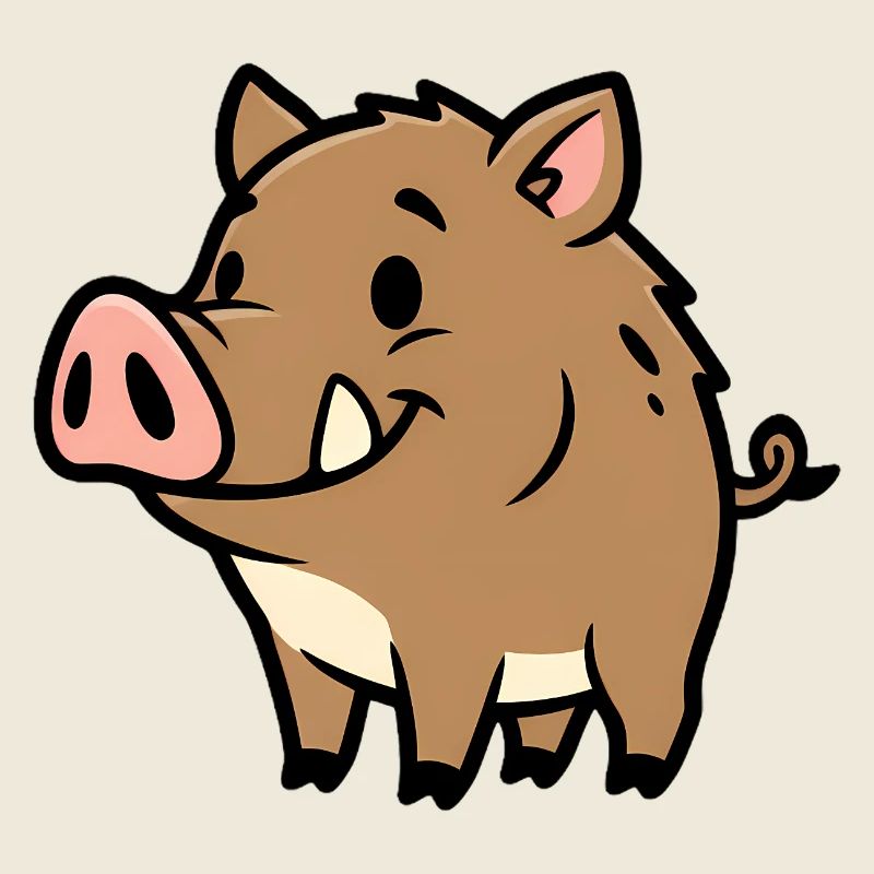 Süßes Wildschwein Comic Glücksbringer