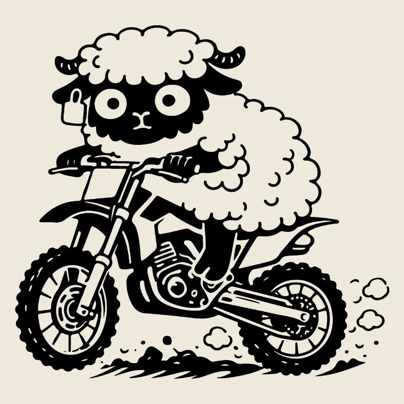 Schaf-Motorrad-Kreuzung