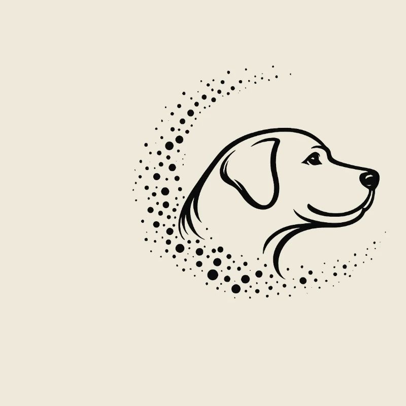 Muselière minimale pour chien – Conception abstraite d’art au trait