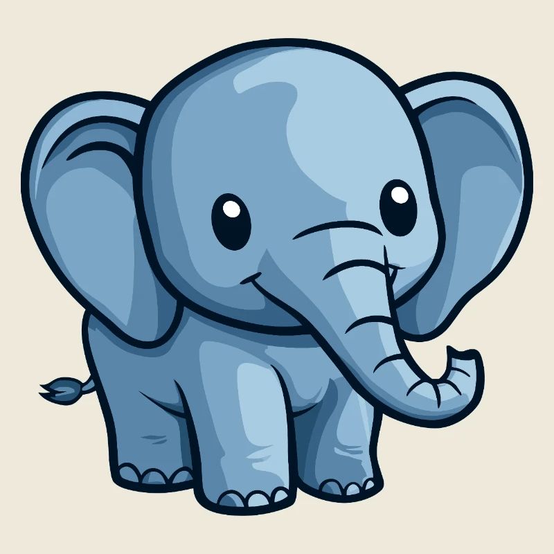 Motif d’éléphant de dessin animé bleu