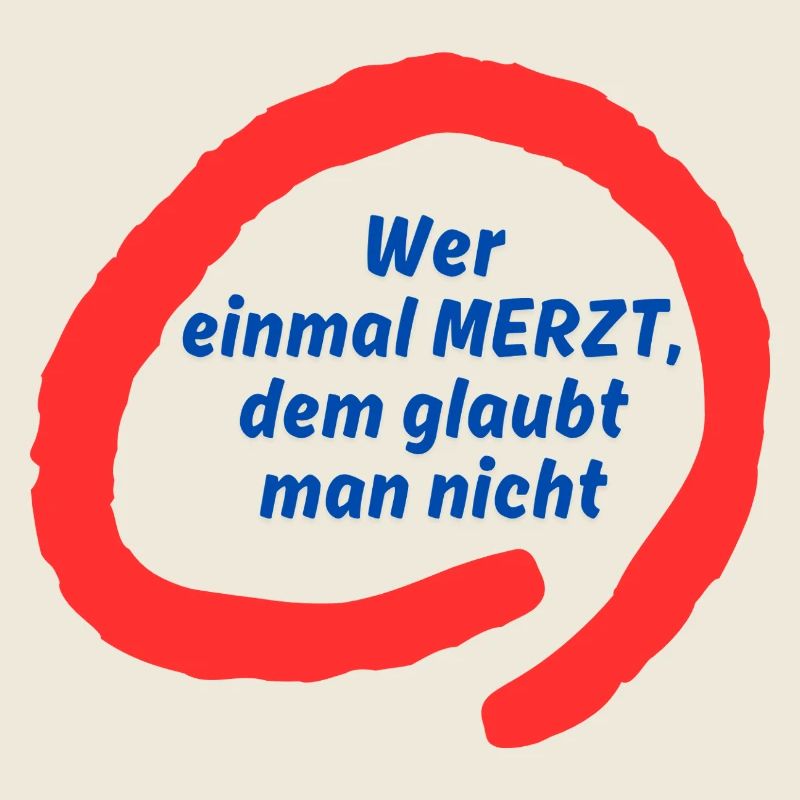 Slogan Merzt dans le cercle rouge