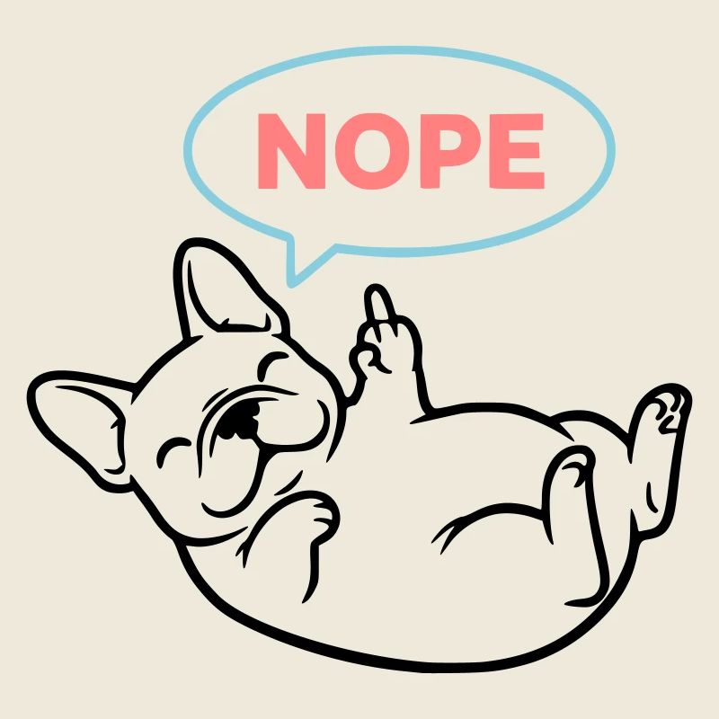 Frenchie Hund Nope Comic Bunt
