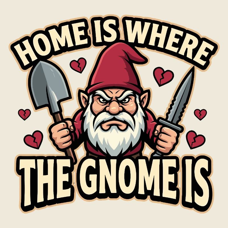Nain maléfique, gnome sombre, gnome gothique, gnome drôle