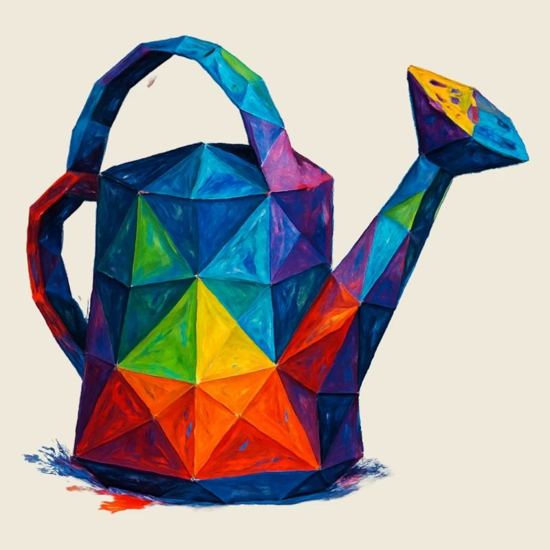 Arrosoir Géométrique - Design Low Poly Jardin