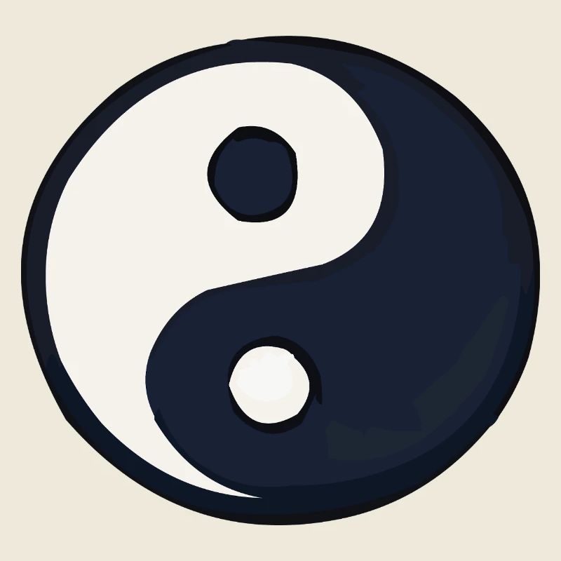 YinYang Contraste bleu foncé