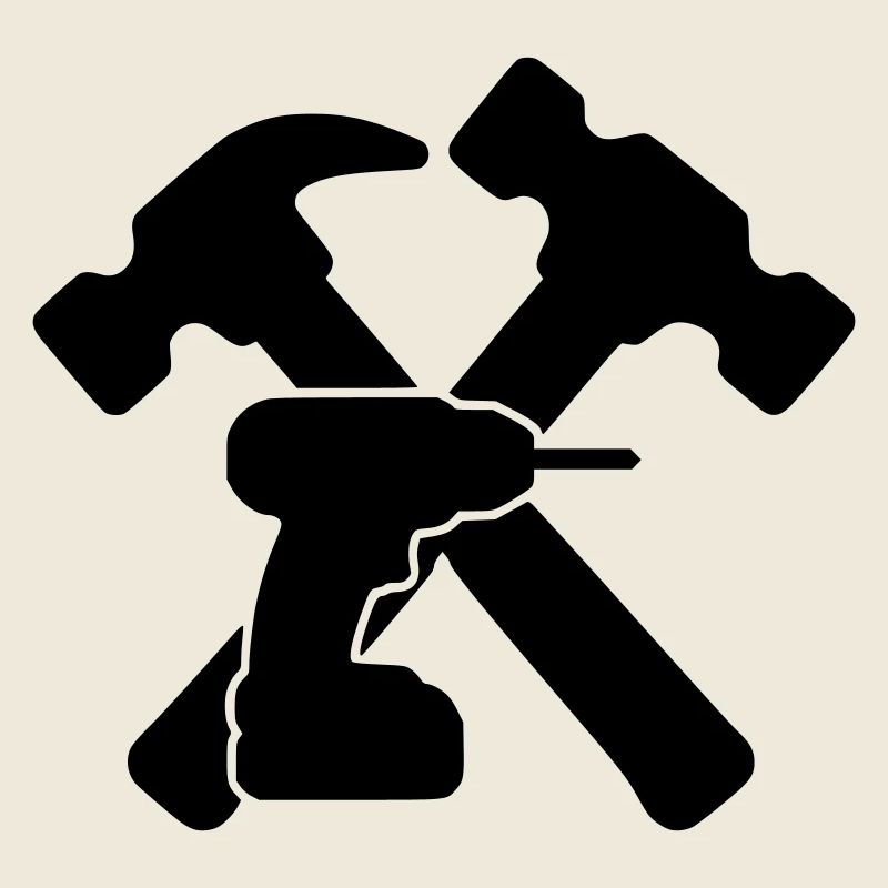 Werkzeug Hämmer Bohrer Silhouette