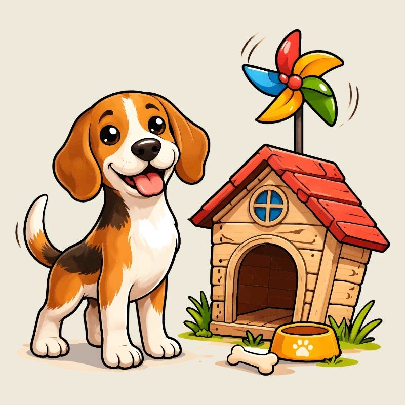 Conception amusante de la maison de chien Beagle
