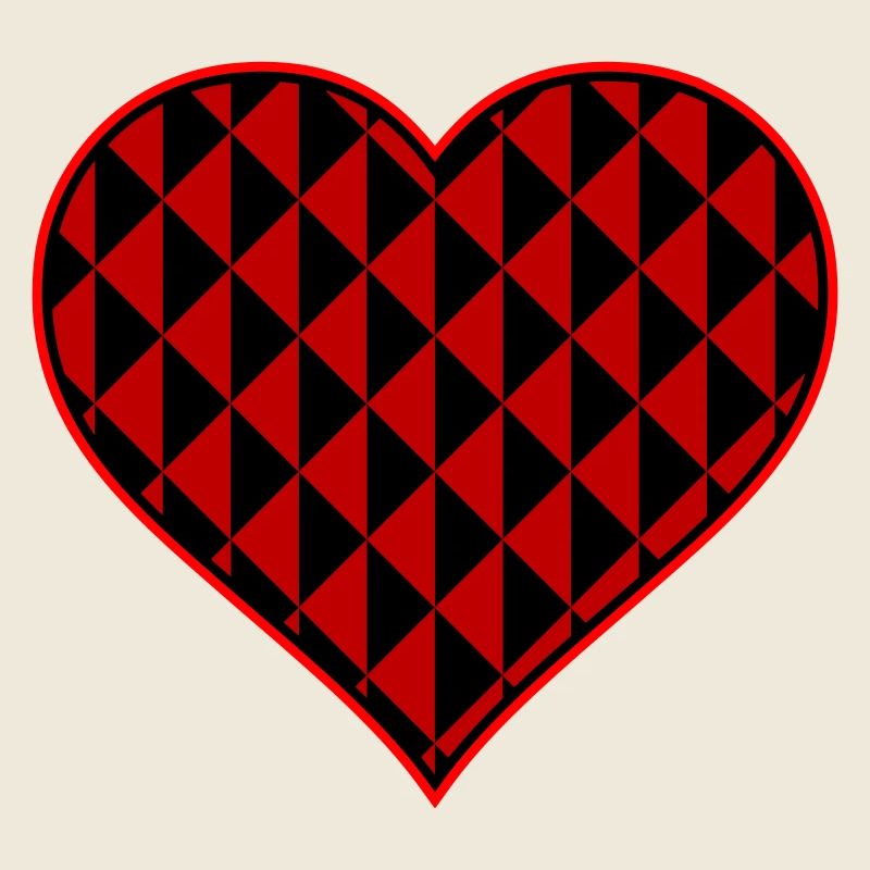 Cœur avec des triangles rouges