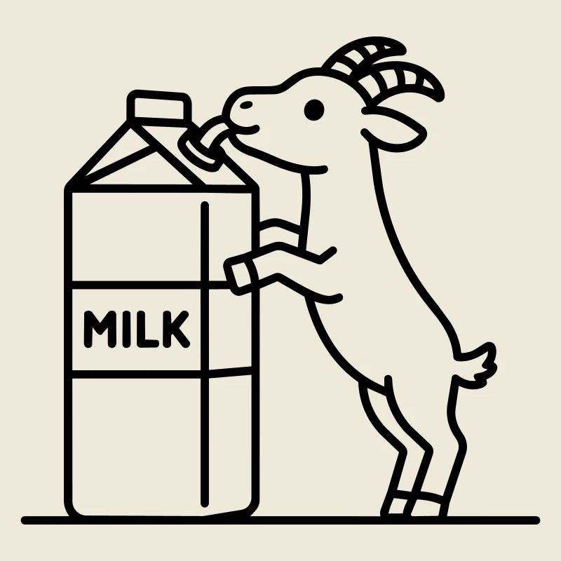 chèvre buvant du lait