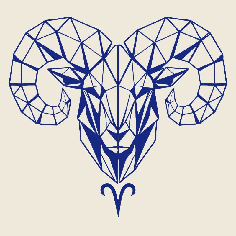 Geometric ram's head polygon