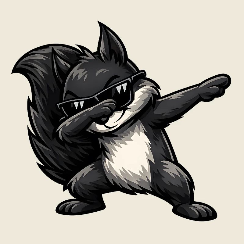 Dabbing Schwarzes Eichhörnchen