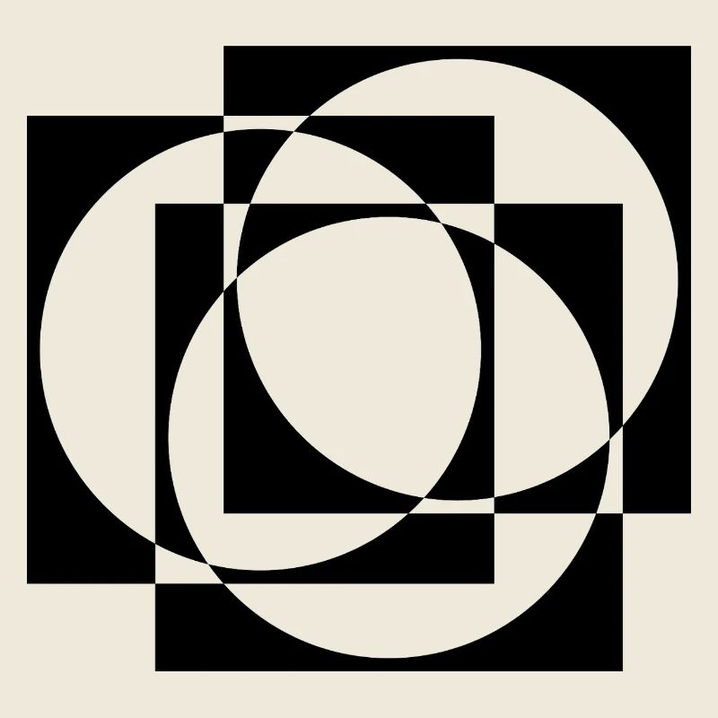 geometric circles and squares pattern