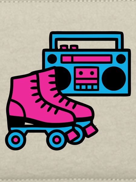Rollschuhe Boombox 80er Retro