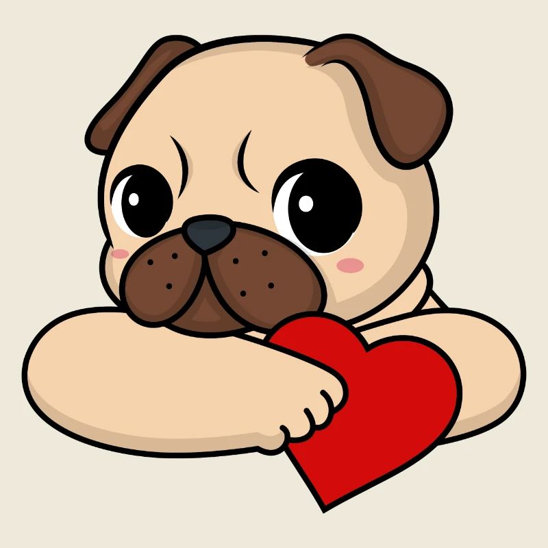 Mops mit Herz