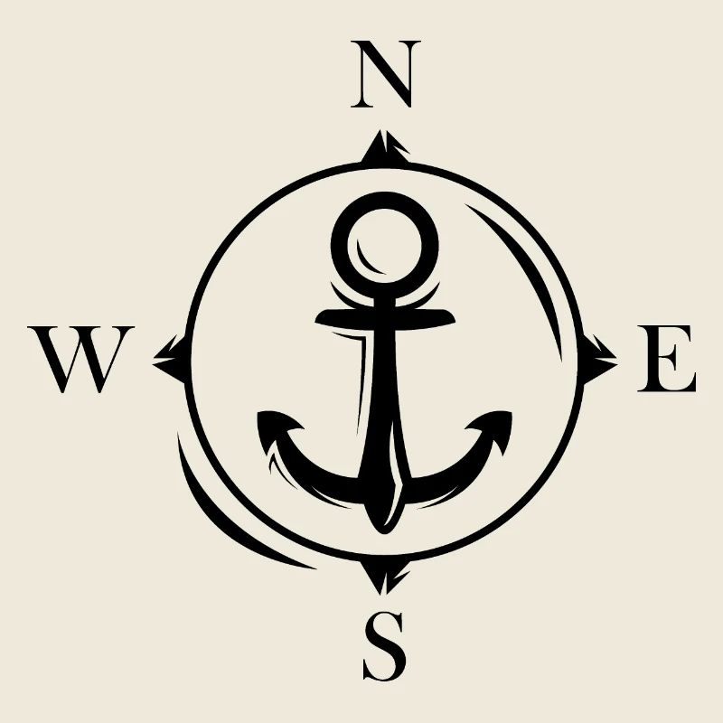 Compass Anchor North Symbol Logo Vector Graphic