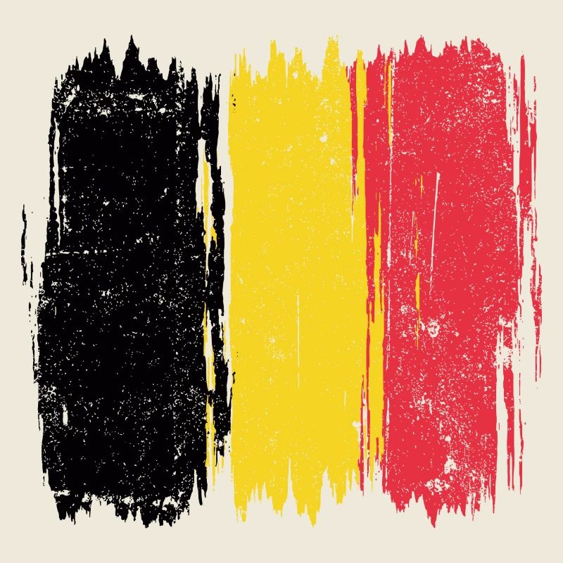 Belgische Flagge Abstrakte Pinselstriche