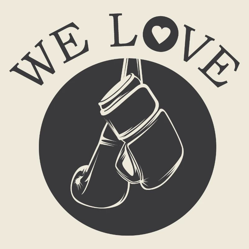 we love boxing Symbol Liebe Leidenschaft Boxer
