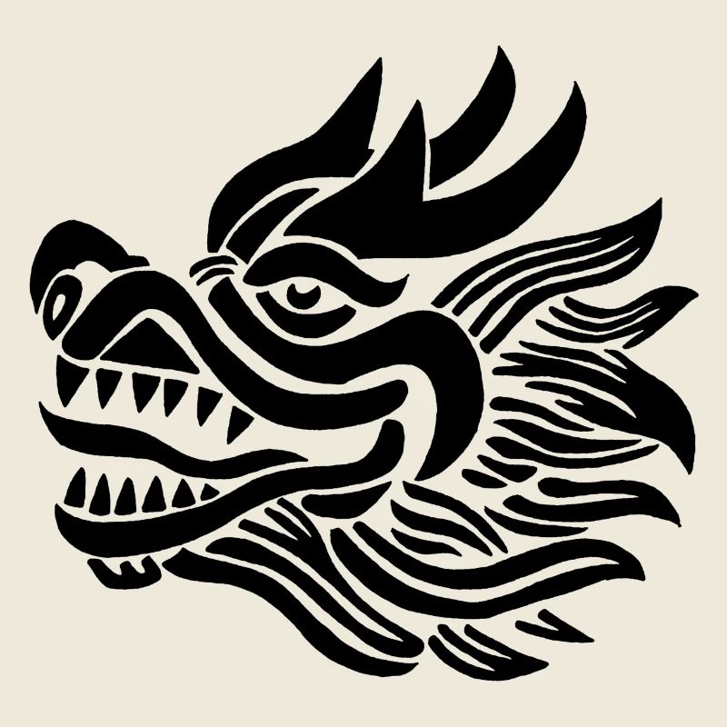 Tête de dragon chinois (noir)