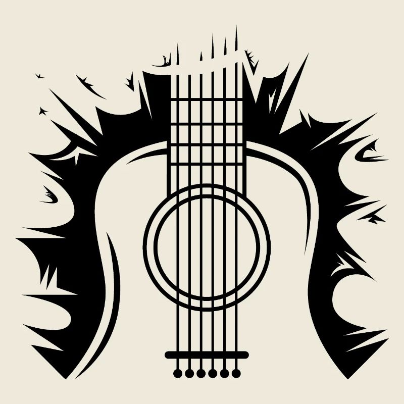 Icône d’illustration de logo d’explosion de guitare