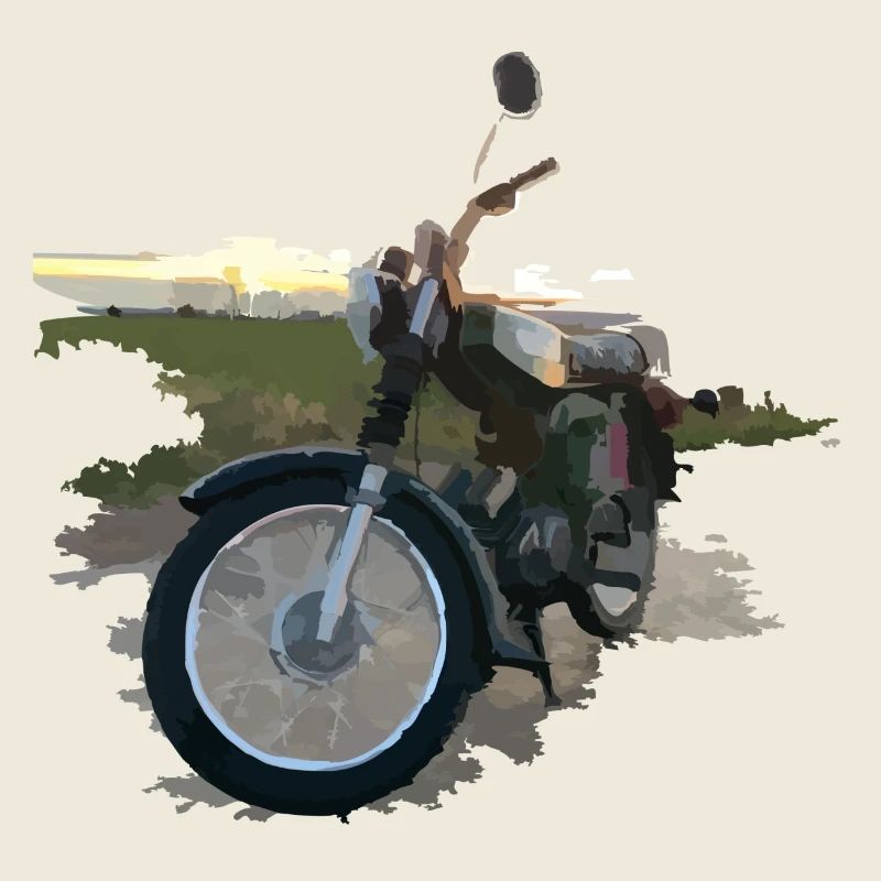 Moped im Sonnenuntergang